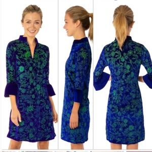Gretchen Scott Designs Vibrant Blue and Green Mini Dress